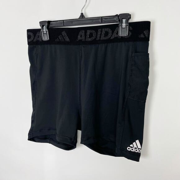 Adidas Womens Techfit Badge Sport Shorts XL Black 3" Pull On Compression NWT - Picture 5 of 10